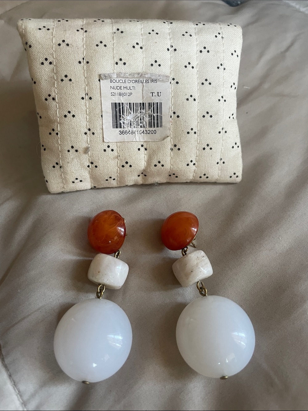 Sézane iris earrings multi nude